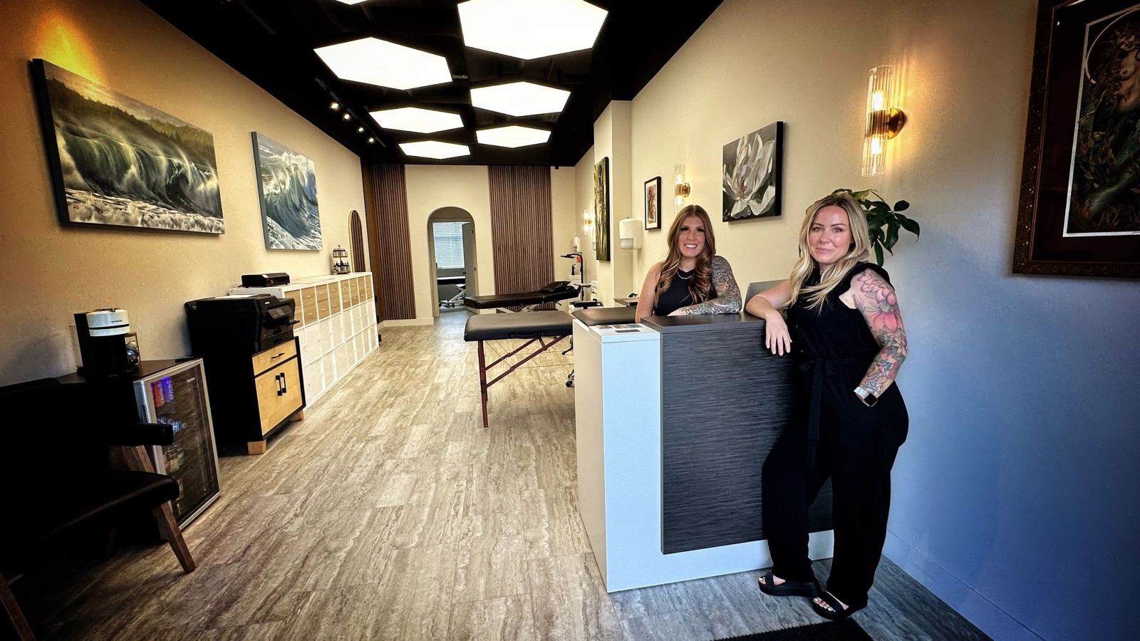 Erin Burge with co-owner Jessie Grant at Ember Studio in Kettle Valley, Kelowna, BC